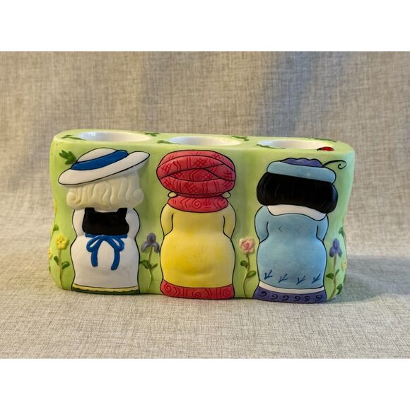 NIB PartyLite Garden Gals Multi Tealight Candle Holder 8" Long x 4" Tall - Picture 7 of 9